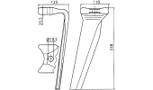 Tine for power harrows - Quick attachment