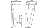 Tine for power harrows - Quick attachment