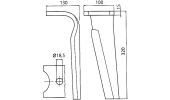 Tine for power harrows - Quick attachment