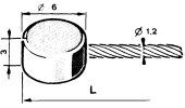 Throttle cable with flat end Ø 6x3