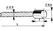 Cable with cylindrical head Ø 6,5x7