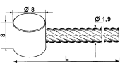 Cable with sleeves Ø 8x8