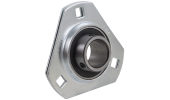 Bearing support with triangular sheet metal flange