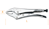 Adjustable self-locking plier with concave jaws