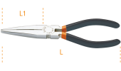 Very long straight flat nose pliers with PVC handles