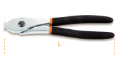 Cable cutter for cutting insulated copper and aluminium cables handles in PVC