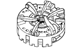 Mechanism with 6 levers complete with cerametallic central plate 6 vanes without PTO plate - Plate Ø 310 mm